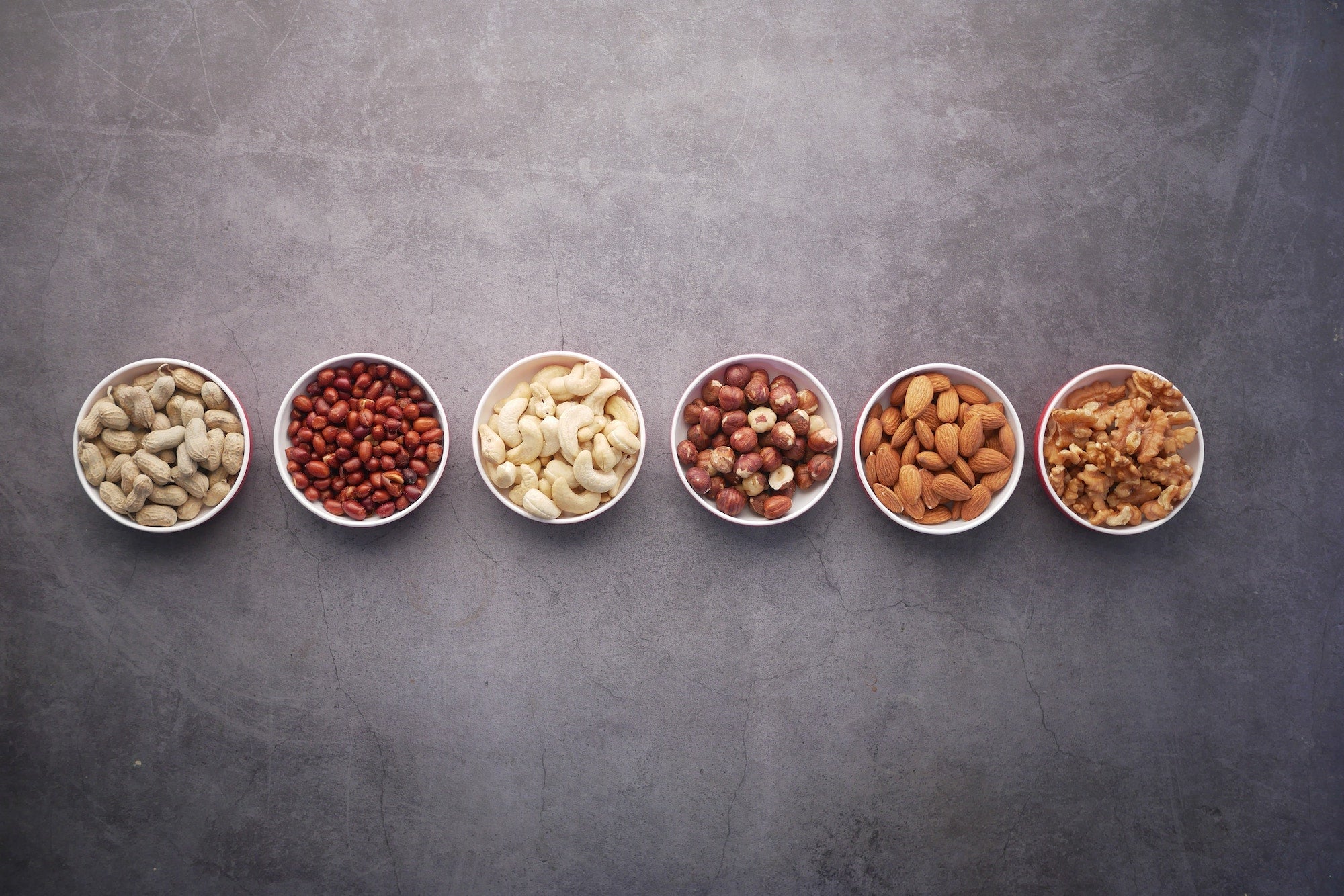 bowls of nuts are great sources of protein